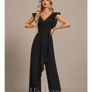 JJs House Black Ruffle Sleeve Jumpsuit